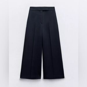 Zara Navy Cropped Culotte Trousers Size XS